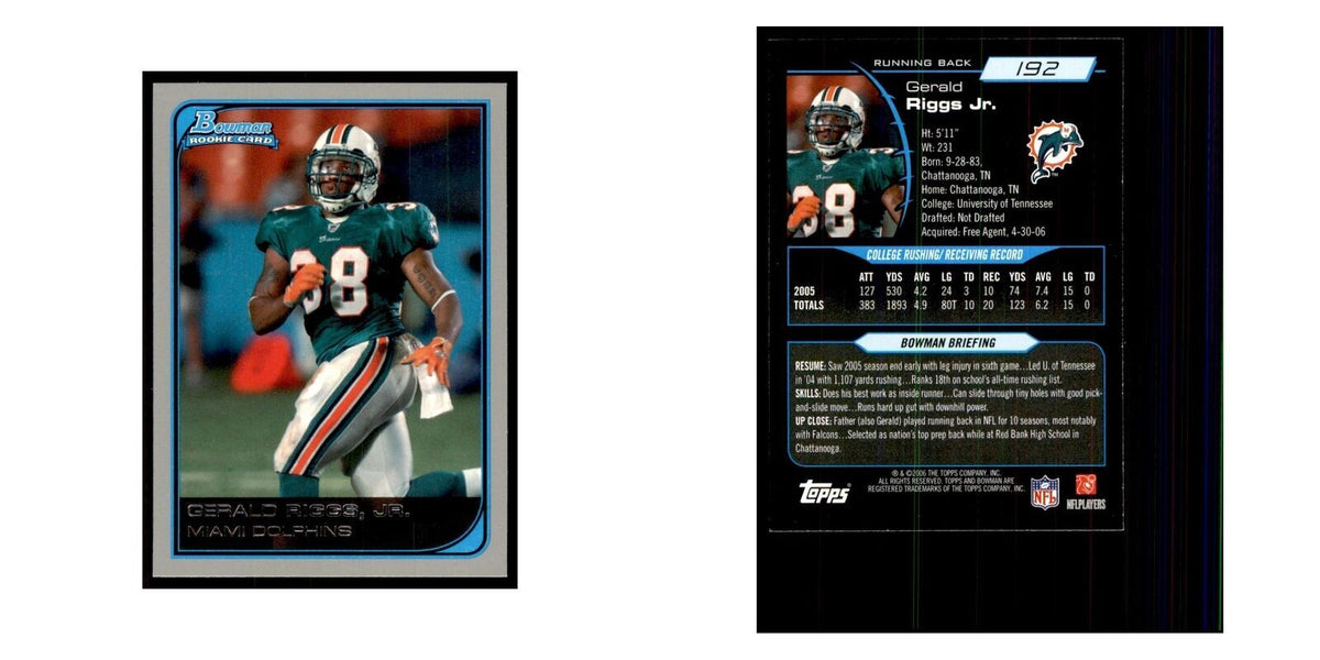 2006 Bowman Gerald Riggs Football Cards #192