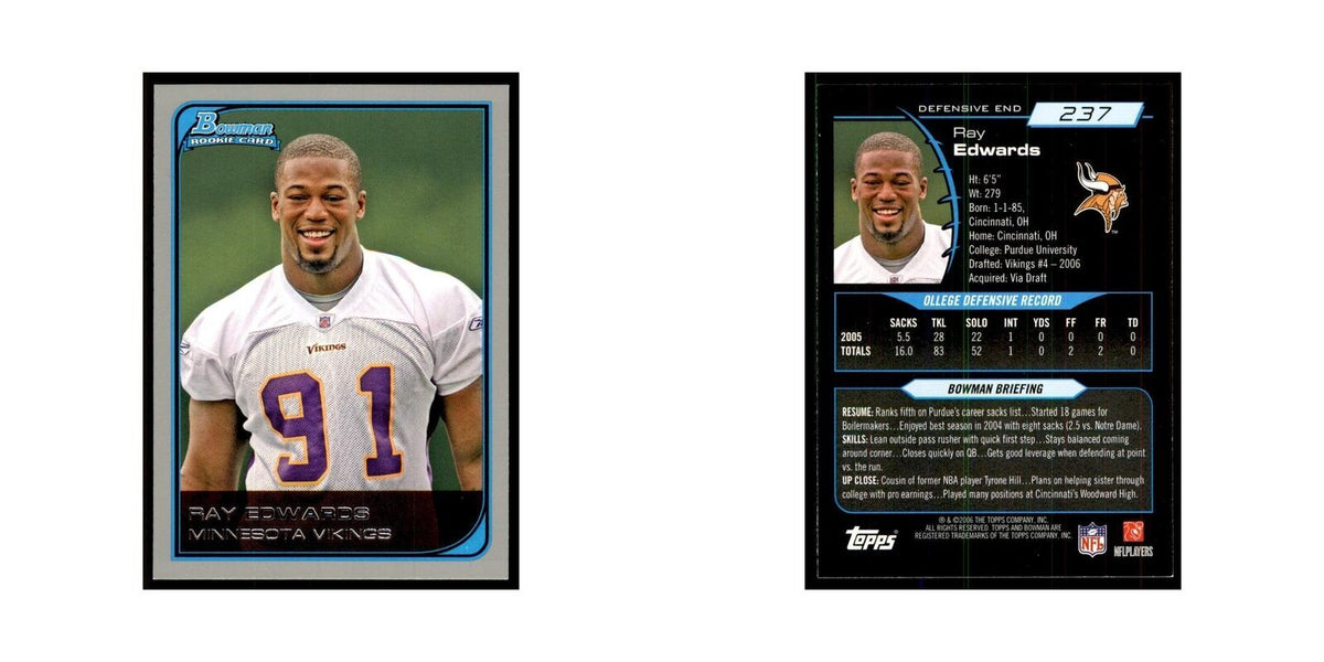 2006 Bowman Ray Edwards Football Cards #237