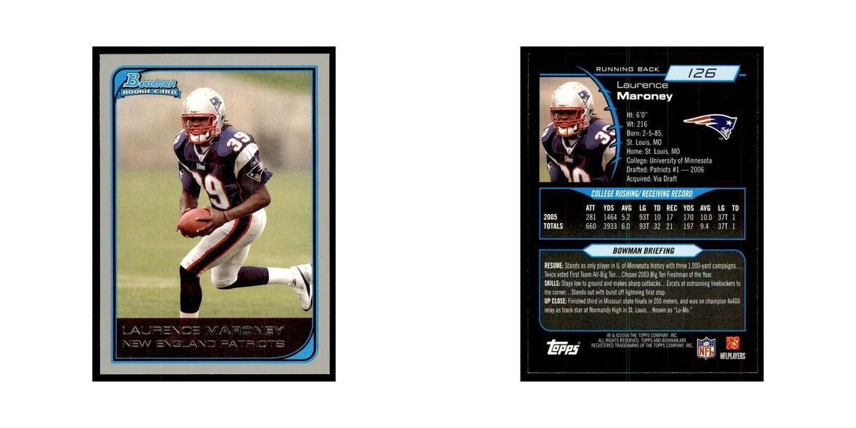 2006 Bowman Laurence Maroney Football Cards #126