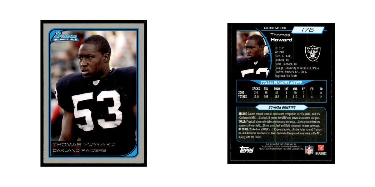 2006 Bowman Thomas Howard Football Cards #176