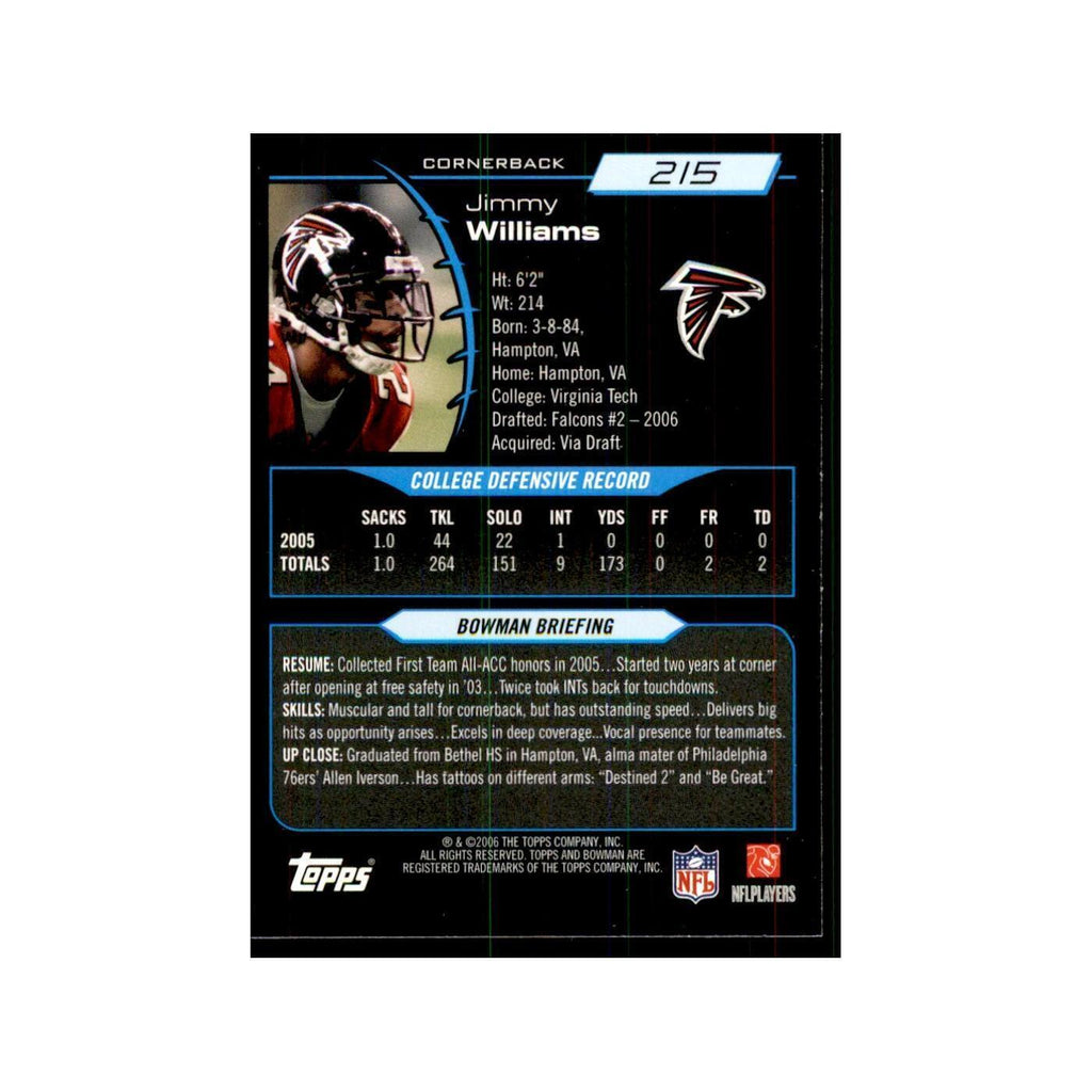 2006 Bowman Jimmy Williams Football Cards #215