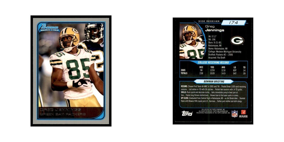 2006 Bowman Greg Jennings Football Cards #174