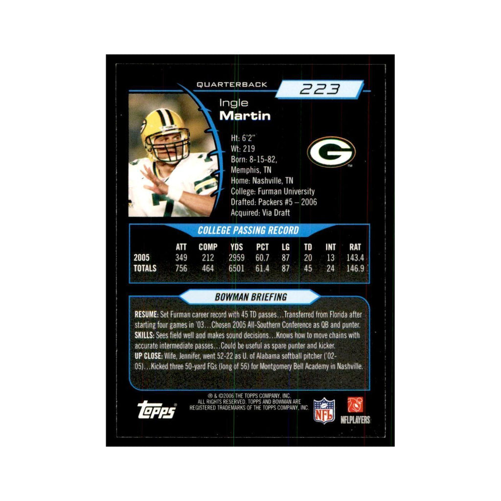 2006 Bowman Ingle Martin Football Cards #223