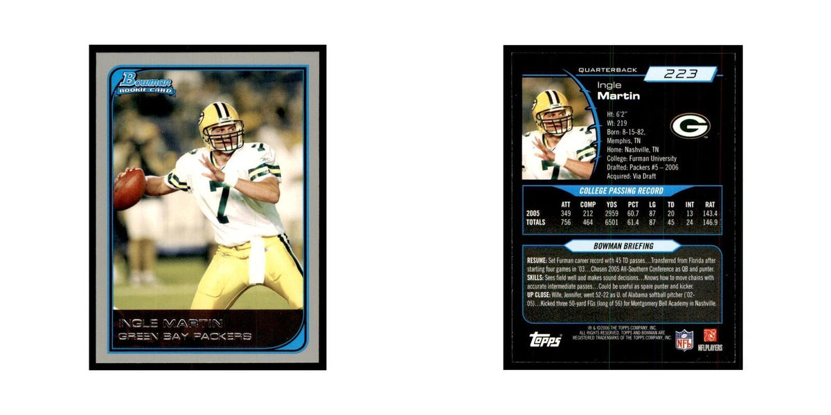 2006 Bowman Ingle Martin Football Cards #223