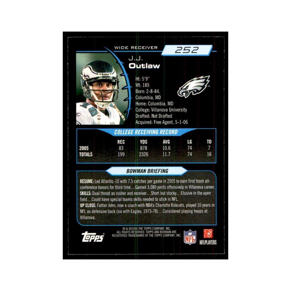 2006 Bowman J.J. Outlaw Football Cards #252