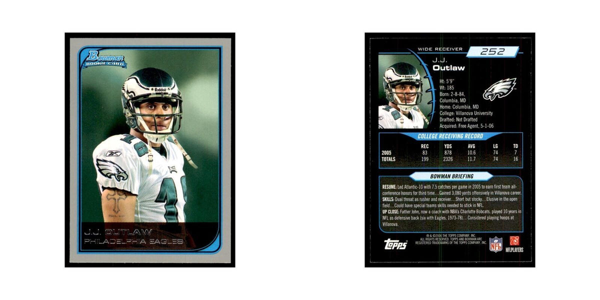 2006 Bowman J.J. Outlaw Football Cards #252