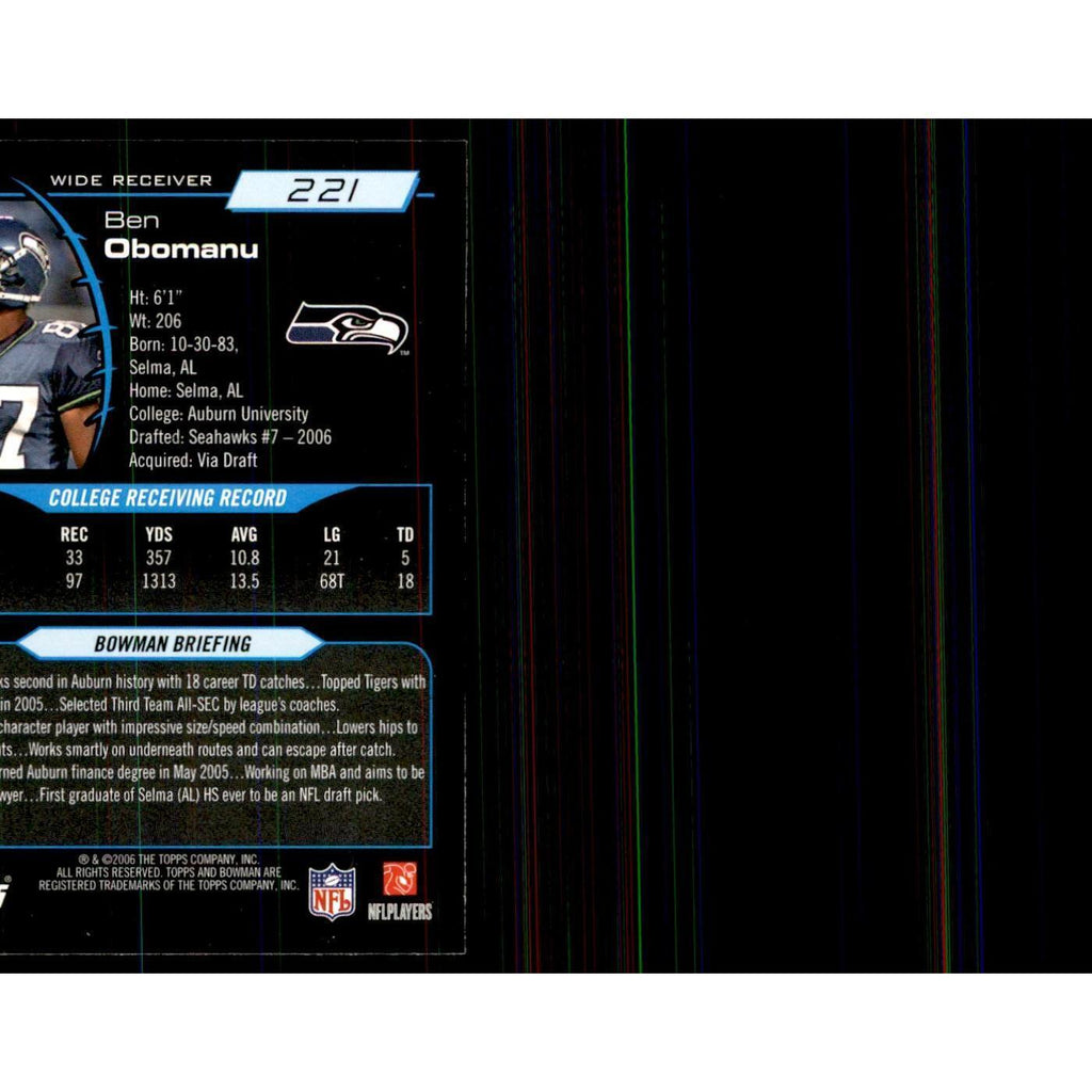 2006 Bowman Ben Obomanu Football Cards #221