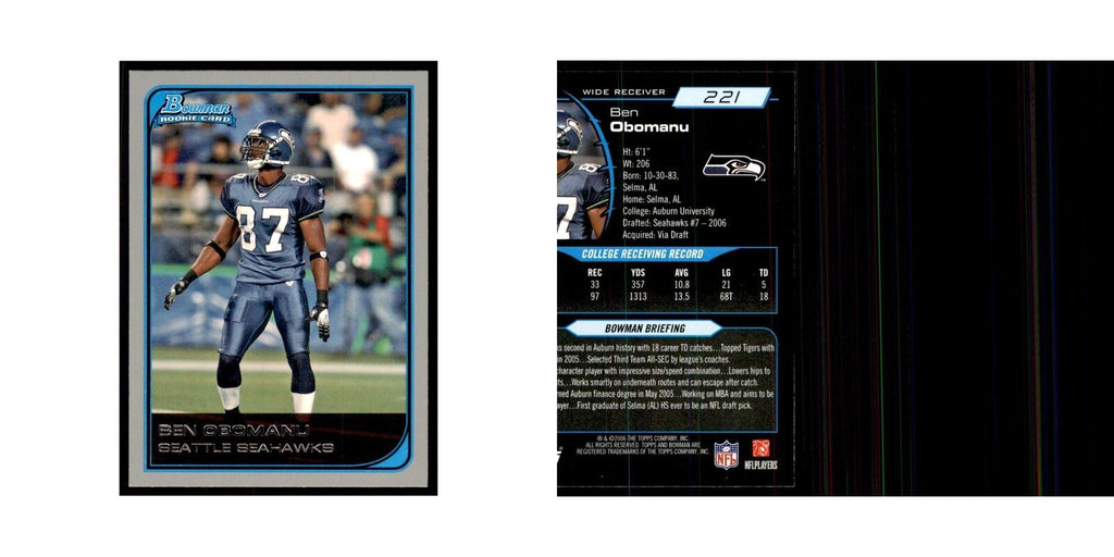 2006 Bowman Ben Obomanu Football Cards #221