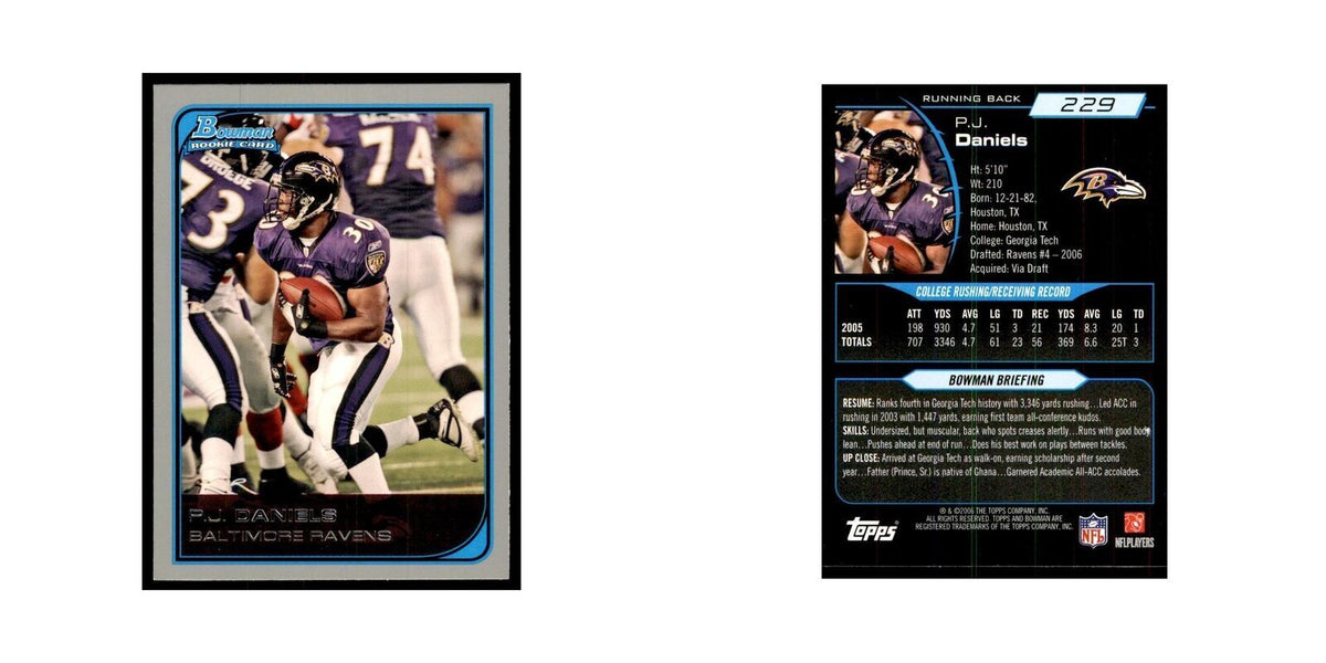 2006 Bowman P.J. Daniels Football Cards #229