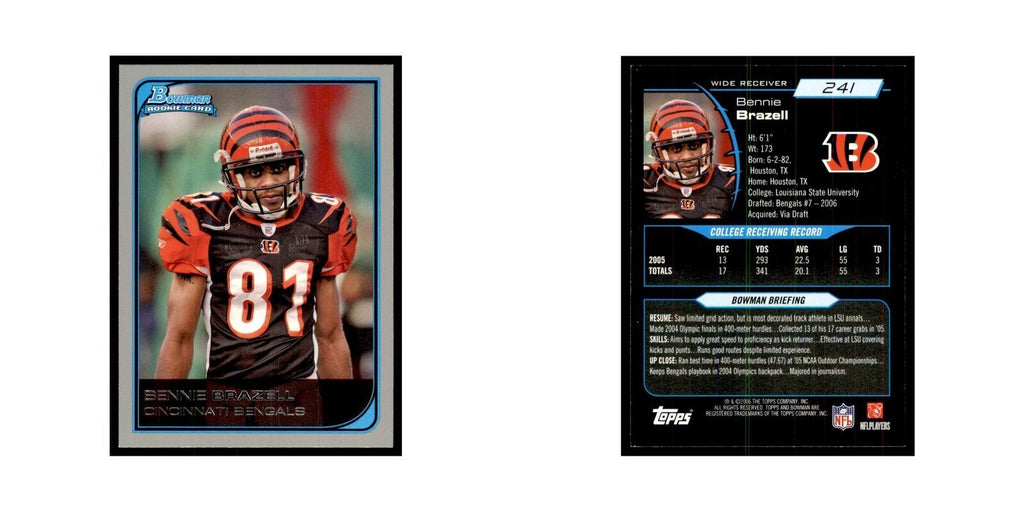2006 Bowman Bennie Brazell Football Cards #241