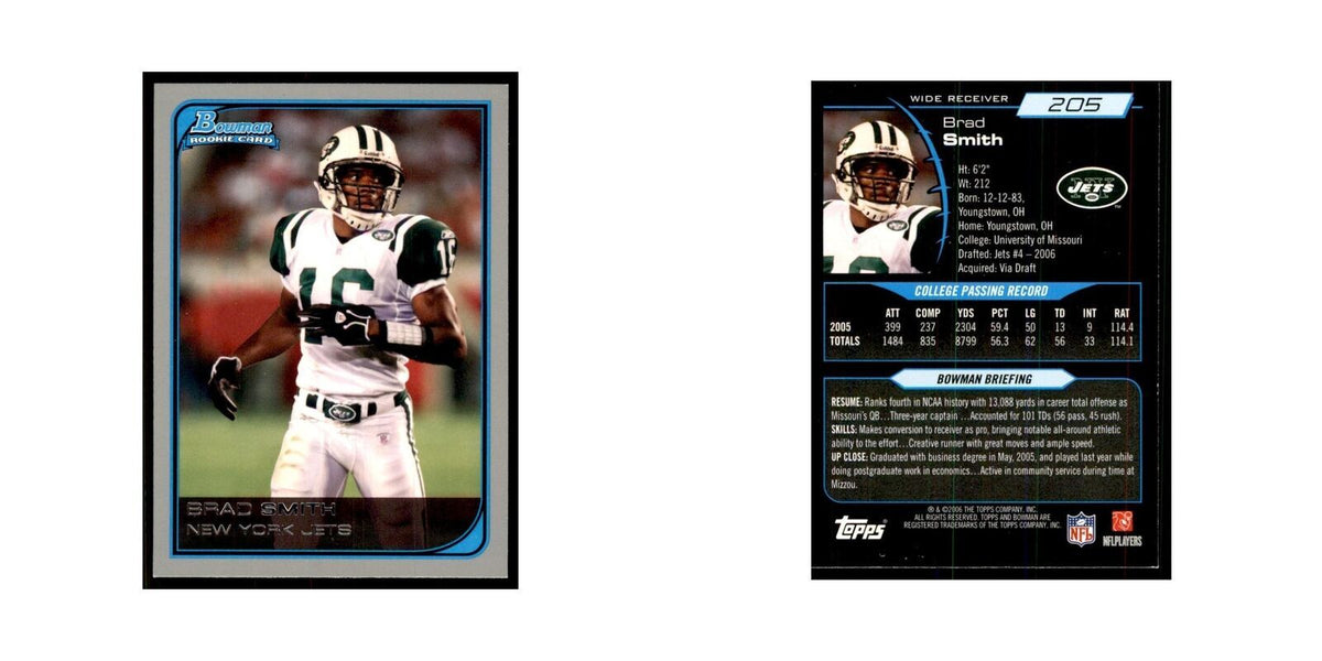2006 Bowman Brad Smith Football Cards #205