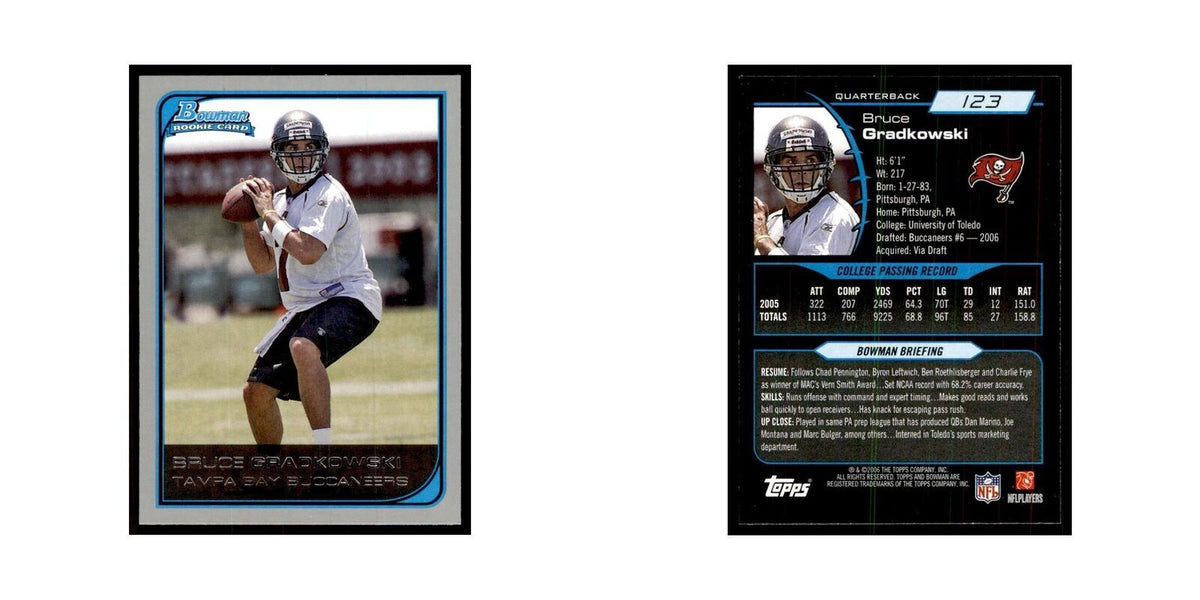 2006 Bowman Bruce Gradkowski Football Cards #123