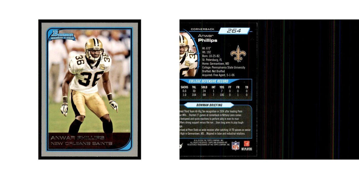 2006 Bowman Anwar Phillips Football Cards #264