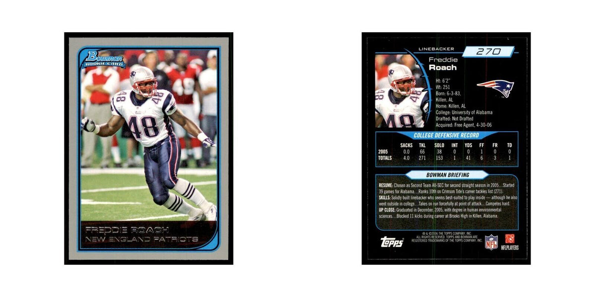 2006 Bowman Freddie Roach Football Cards #270