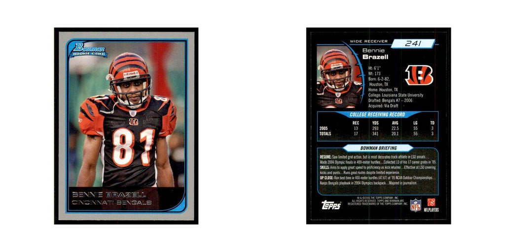2006 Bowman Bennie Brazell Football Cards #241