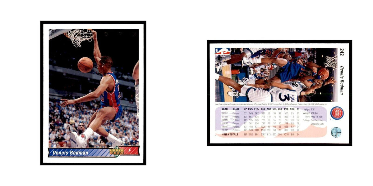 1992 Upper Deck Dennis Rodman Basketball Cards #242