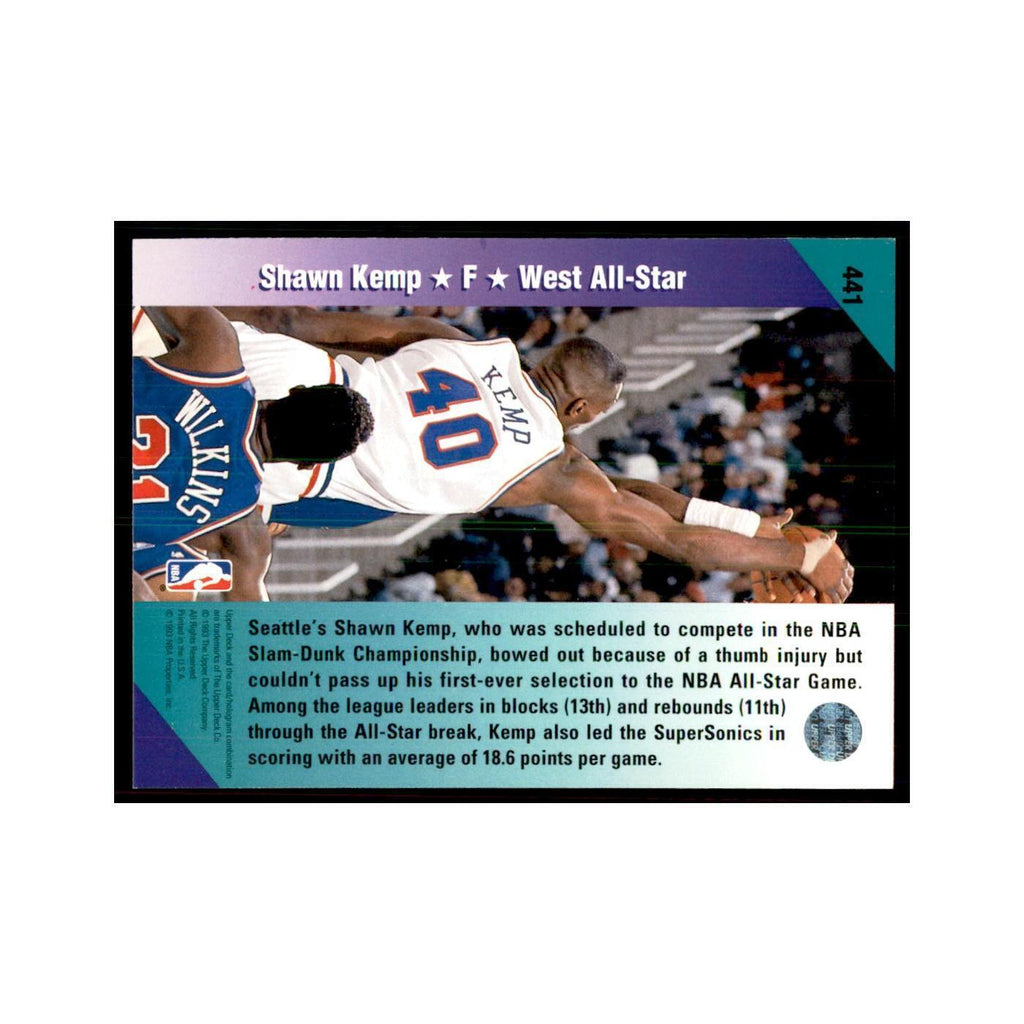 1992 Upper Deck Shawn Kemp Basketball Cards #441
