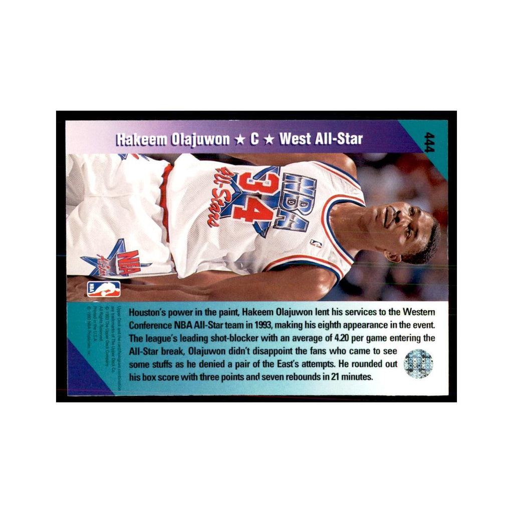 1992 Upper Deck Hakeem Olajuwon Basketball Cards #444