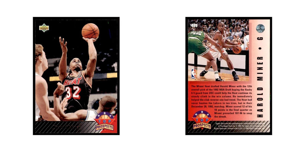 1992 Upper Deck Harold Miner Basketball Cards #469