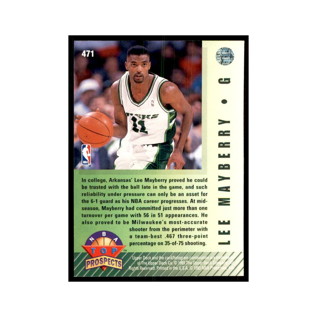 1992 Upper Deck Lee Mayberry Basketball Cards #471
