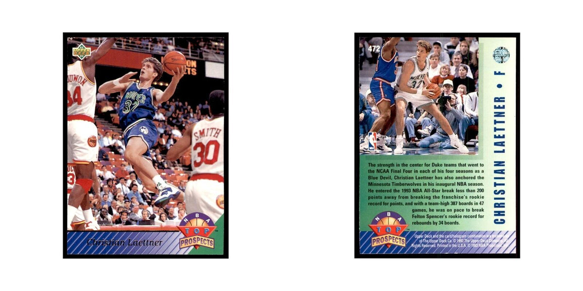1992 Upper Deck Christian Laettner Basketball Cards #472