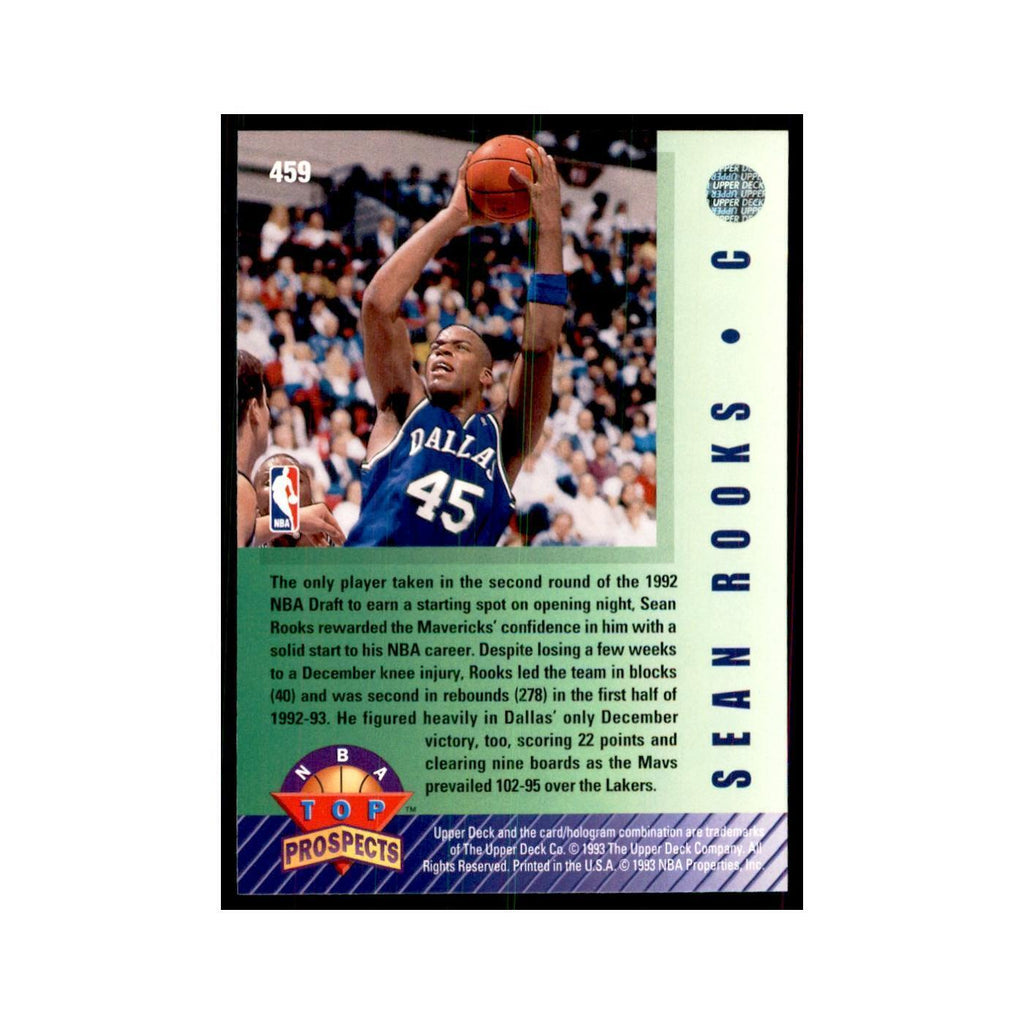 1992 Upper Deck Sean Rooks Basketball Cards #459