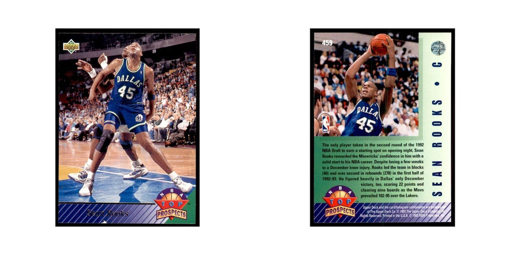 1992 Upper Deck Sean Rooks Basketball Cards #459