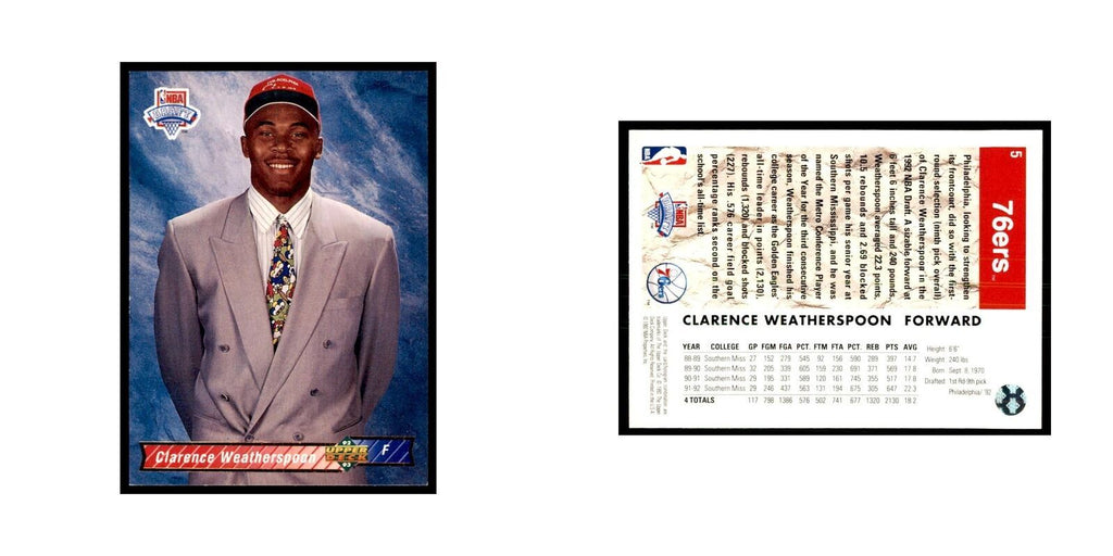 1992 Upper Deck Clarence Weatherspoon Basketball Cards #5