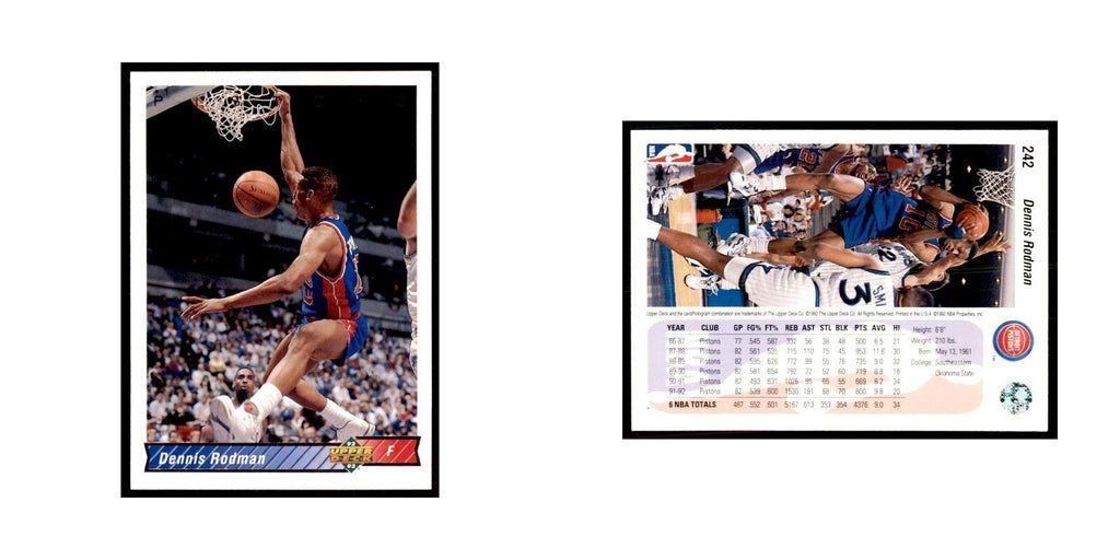 1992 Upper Deck Dennis Rodman Basketball Cards #242