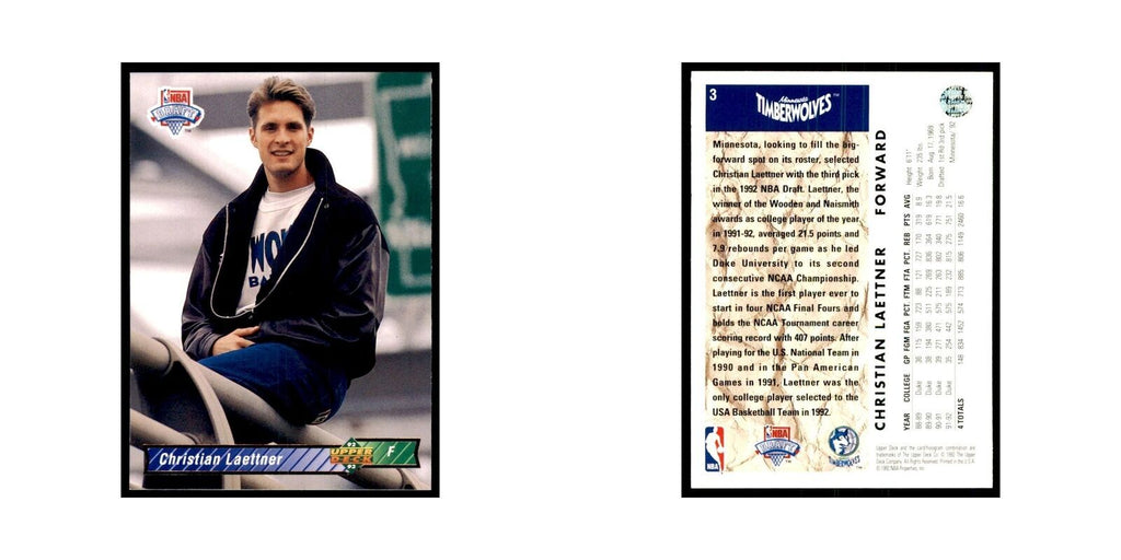 1992 Upper Deck Christian Laettner Basketball Cards #3