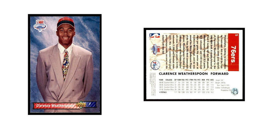 1992 Upper Deck Clarence Weatherspoon Basketball Cards #8