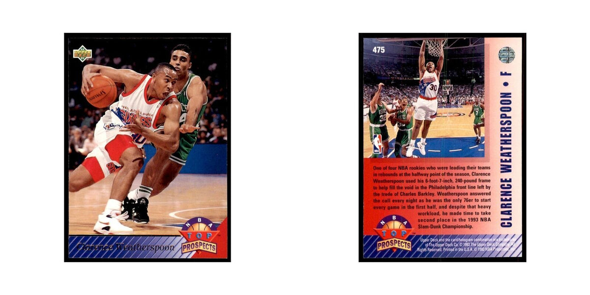 1992 Upper Deck Clarence Weatherspoon Basketball Cards #475