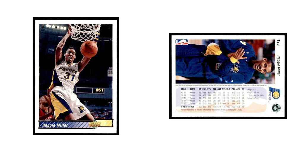 1992 Upper Deck Reggie Miller Basketball Cards #123