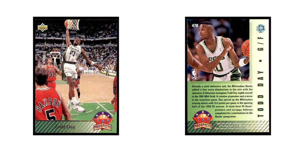 1992 Upper Deck Todd Day Basketball Cards #470