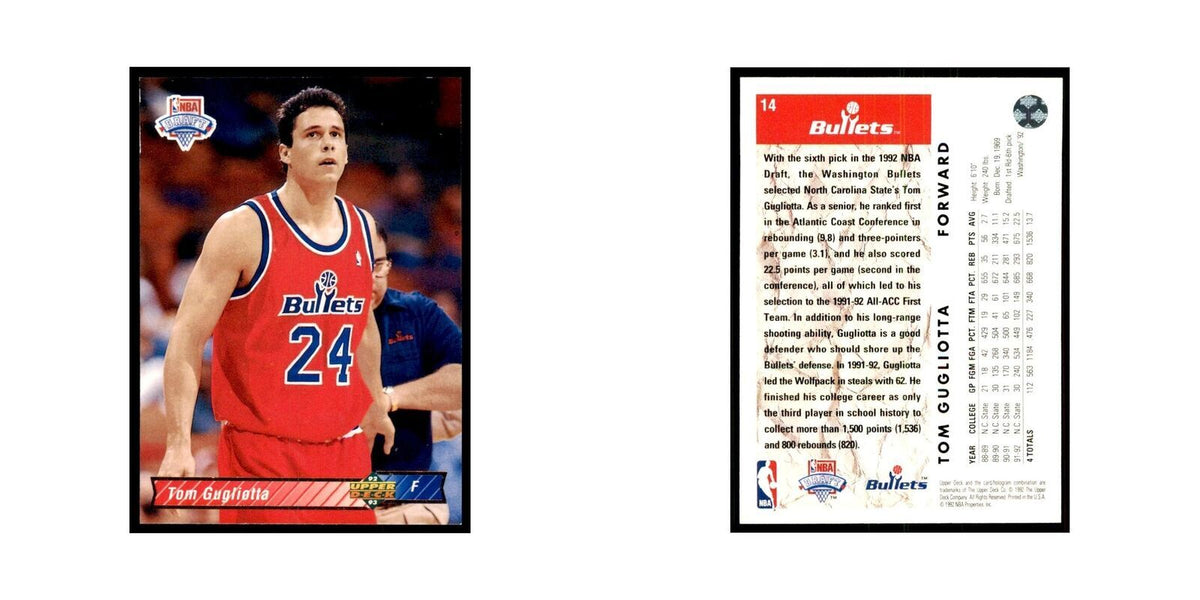 1992 Upper Deck Tom Gugliotta Basketball Cards #14