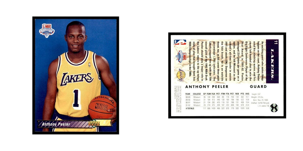 1992 Upper Deck Anthony Peeler Basketball Cards #11