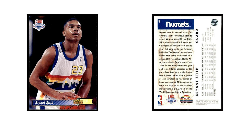 1992 Upper Deck Bryant Stith Basketball Cards #9