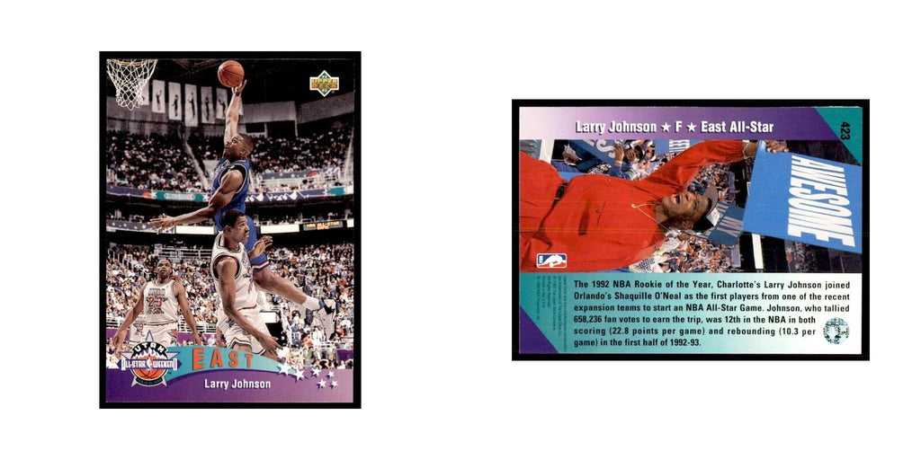 1992 Upper Deck Larry Johnson Basketball Cards #423