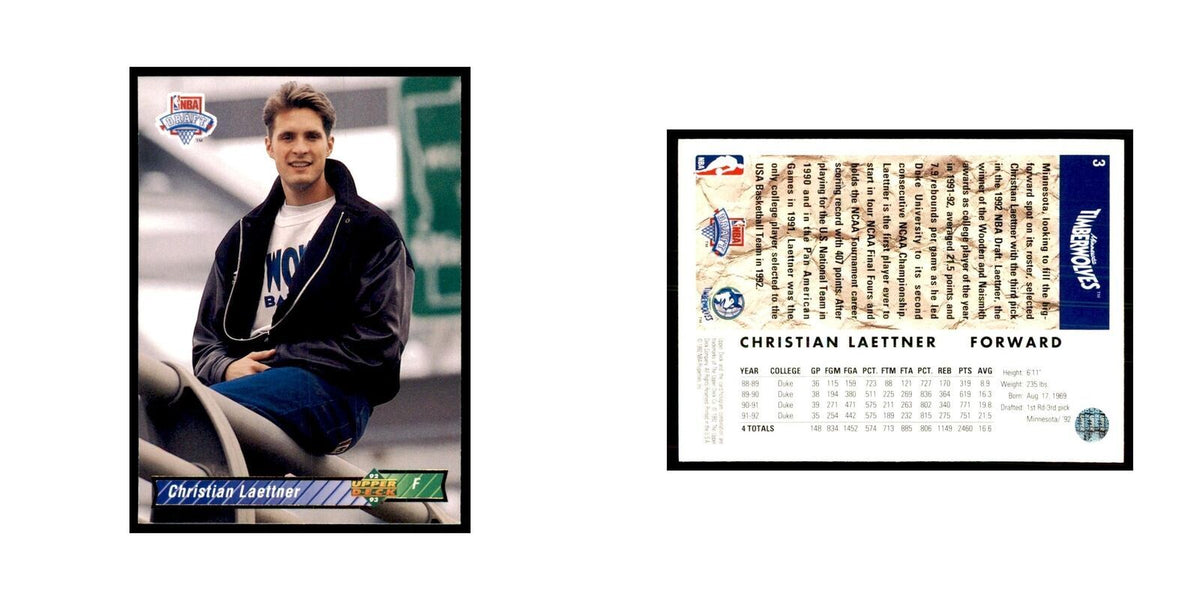 1992 Upper Deck Christian Laettner Basketball Cards #3