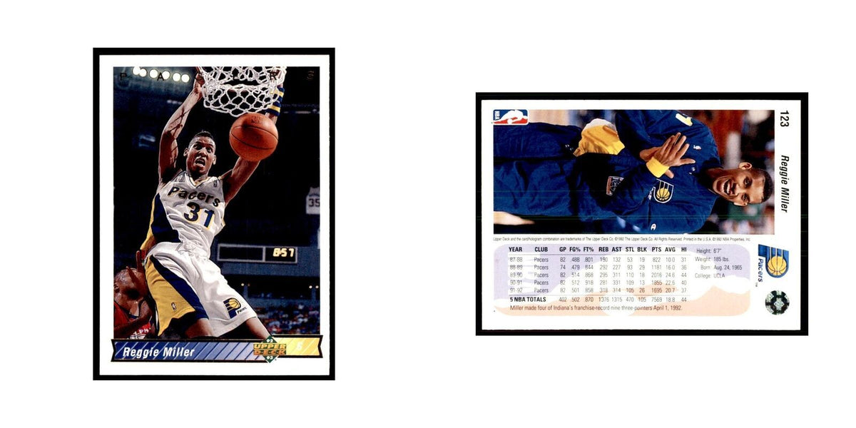 1992 Upper Deck Reggie Miller Basketball Cards #123
