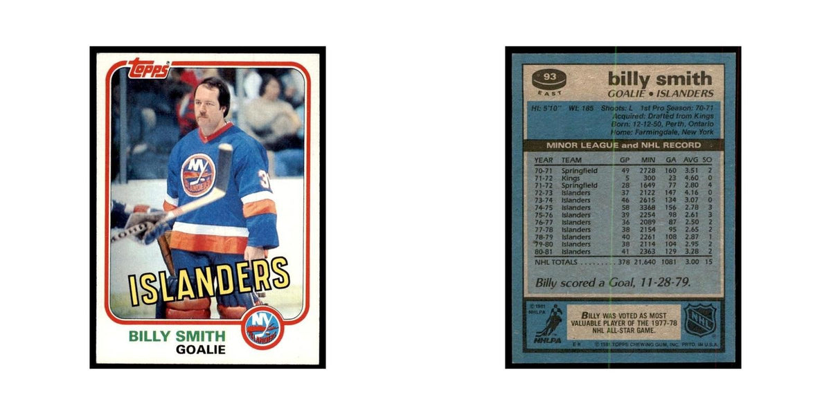 1981 Topps Billy Smith Hockey Cards #E93