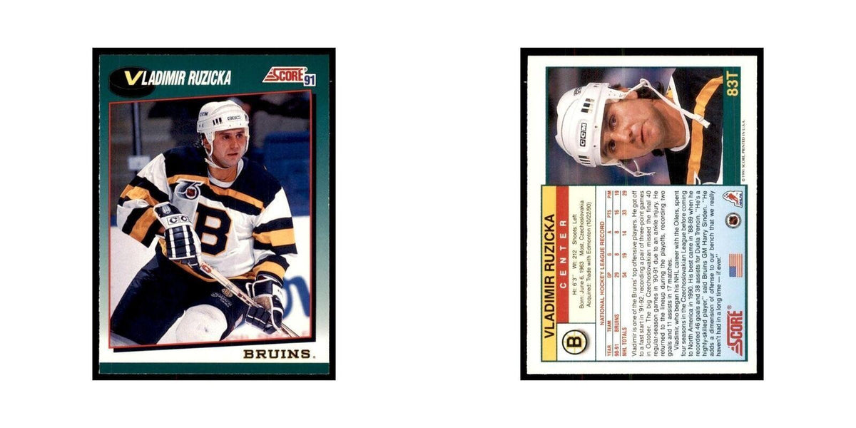 1991 Score Rookie and Traded Vladimir Ruzicka Boston Bruins #83T