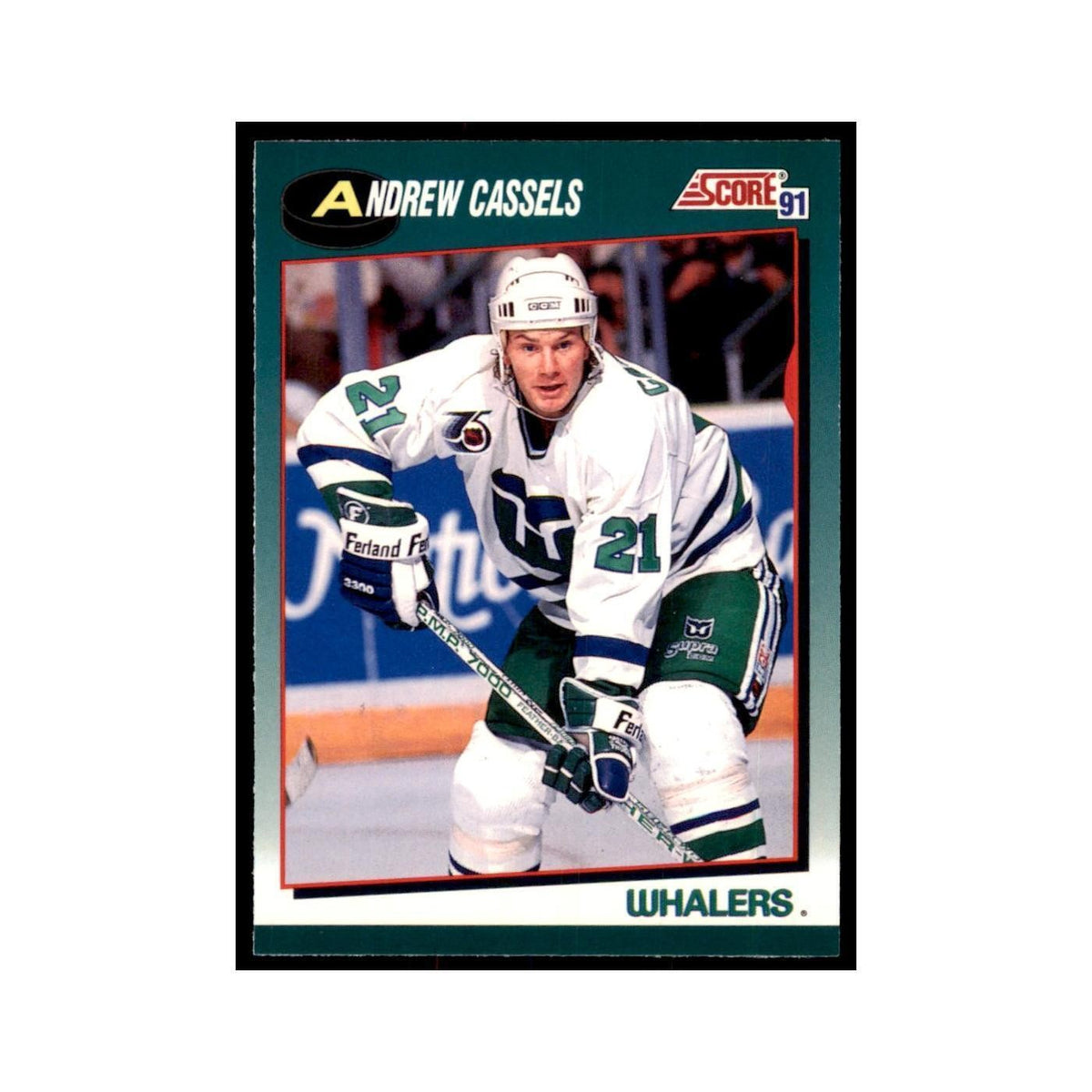 1991 Score Rookie and Traded Andrew Cassels Hartford Whalers #57T