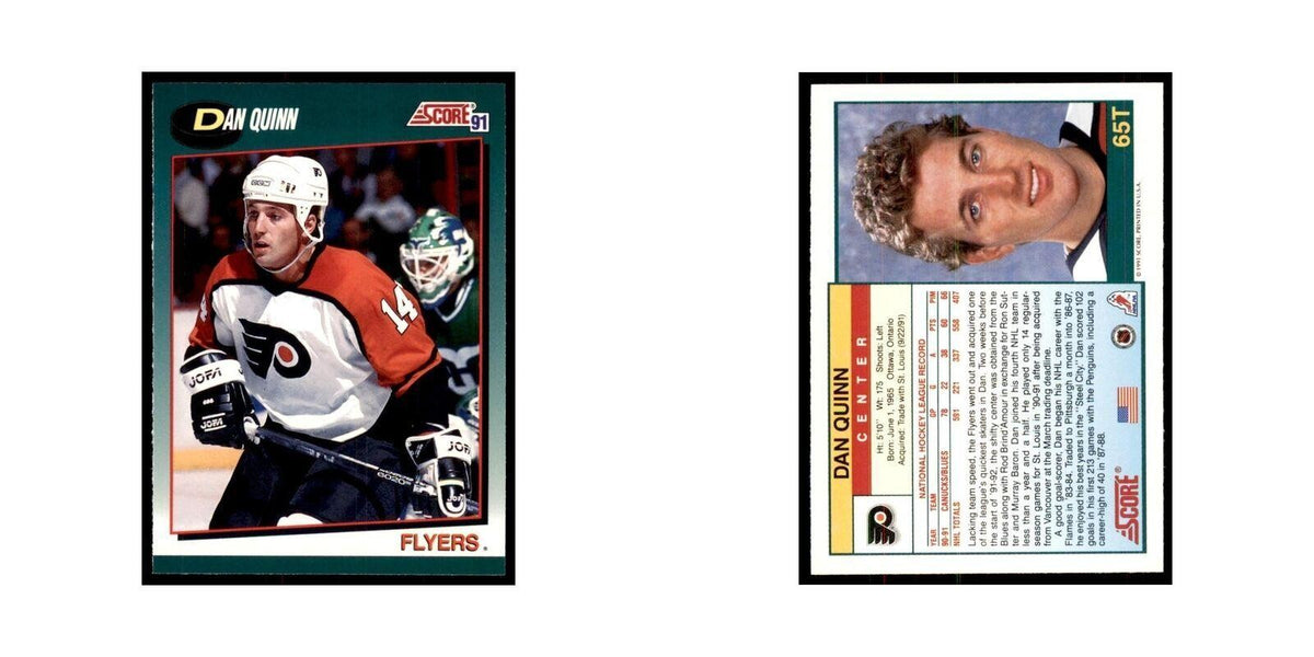 1991 Score Rookie and Traded Dan Quinn Philadelphia Flyers #65T