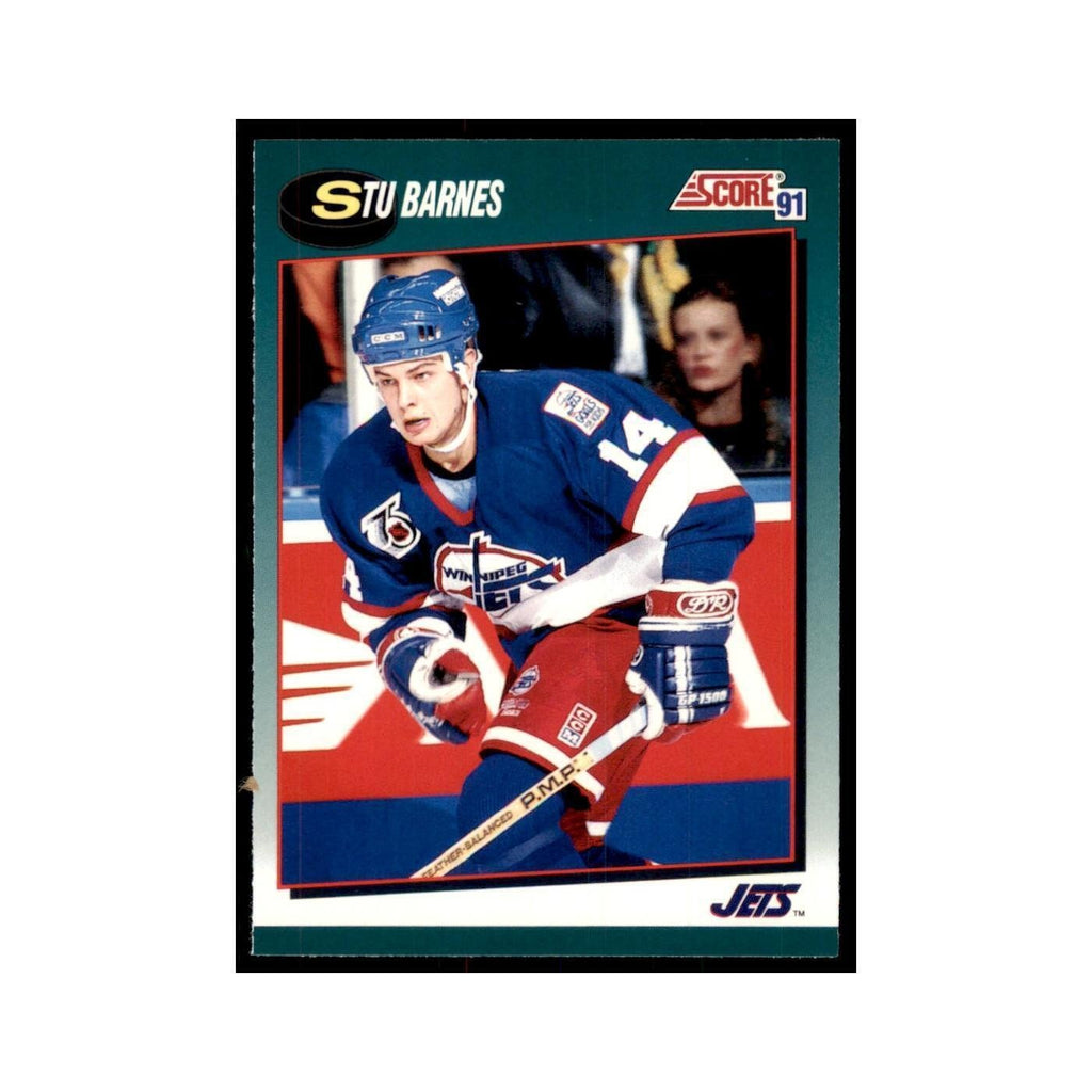 1991 Score Rookie and Traded Stu Barnes Winnipeg Jets #80T