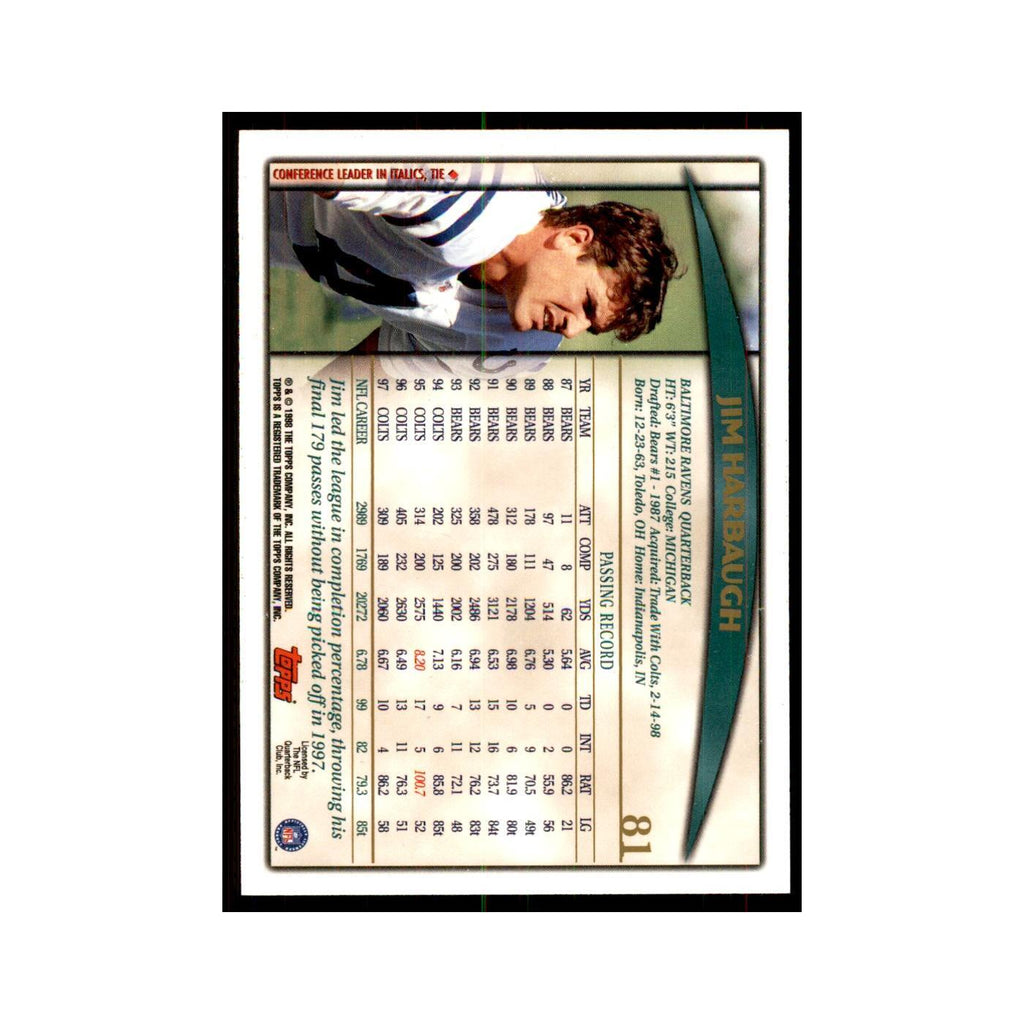 1998 Topps Jim Harbaugh Colts #81