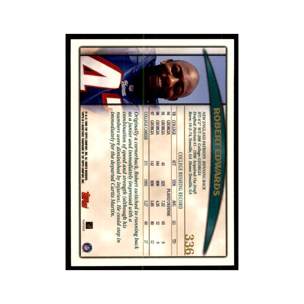 1998 Topps Robert Edwards RC Patriots #336