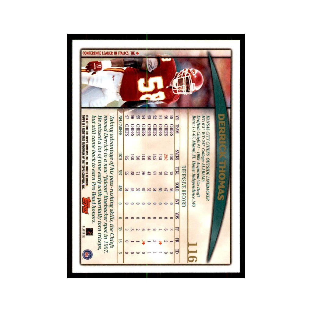 1998 Topps Derrick Thomas Chiefs #116