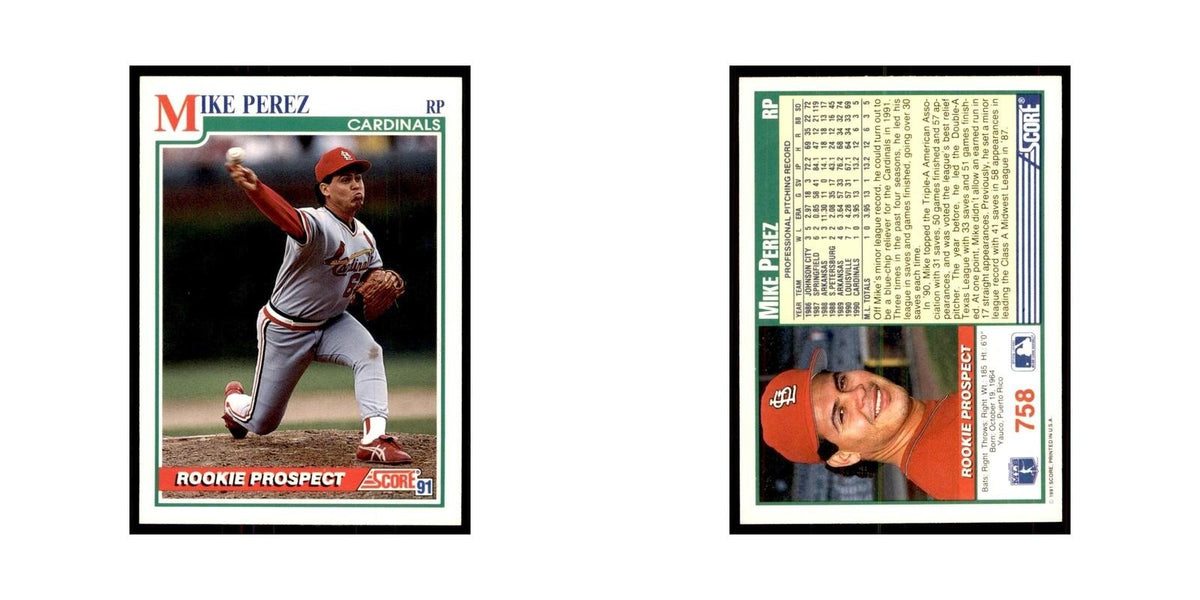 1991 Score Mike Perez Baseball Cards #758