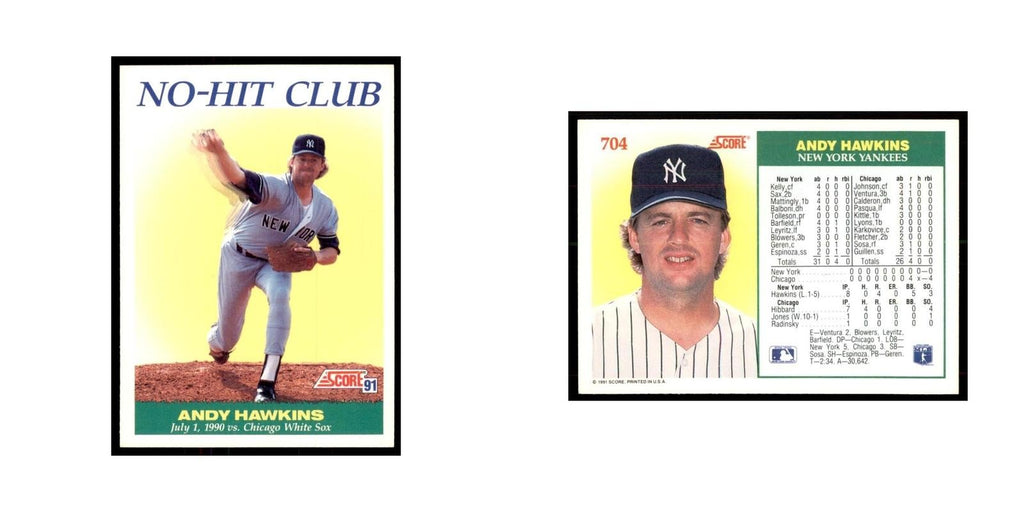 1991 Score Andy Hawkins Baseball Cards #704